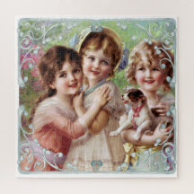 Três Meninas e um Impressão de Cachorro