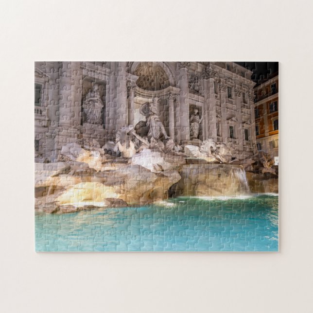 Quebra-cabeça Trevi Fountain à noite - Roma, Itália (Horizontal)
