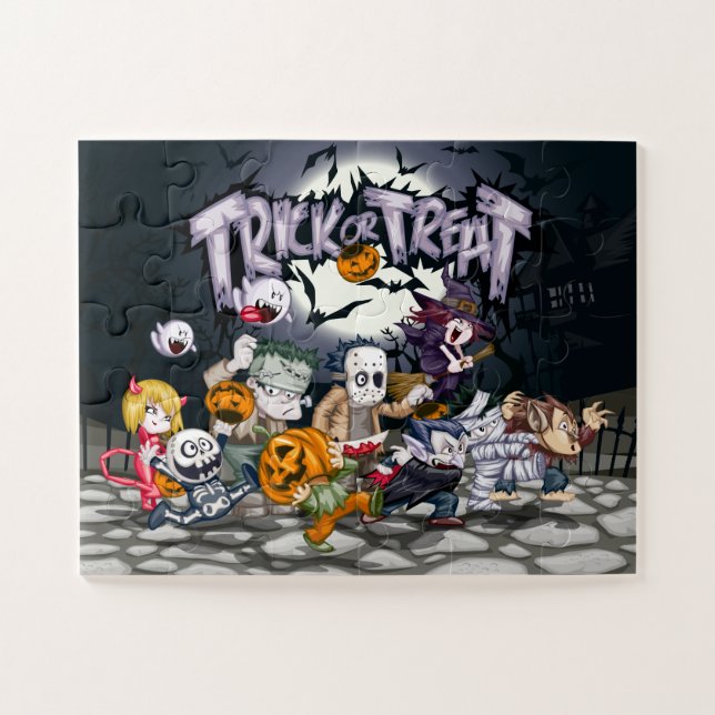Quebra-cabeça Trick or Treat Espíritos Assustadores Puzzle (Horizontal)