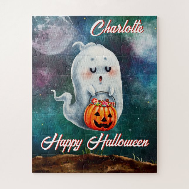 Quebra-cabeça Trick ou Treine, Fantasmas são Felizes e Doces Hal (Vertical)