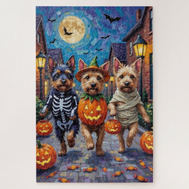 Quebra-cabeça Tricôni Terrier Fantasia de Halloween  (Vertical)