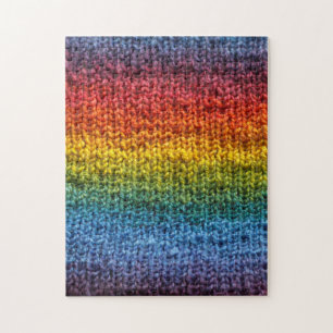Quebra-cabeça tricotando o Tecido do Rainbow Knit Stockinette