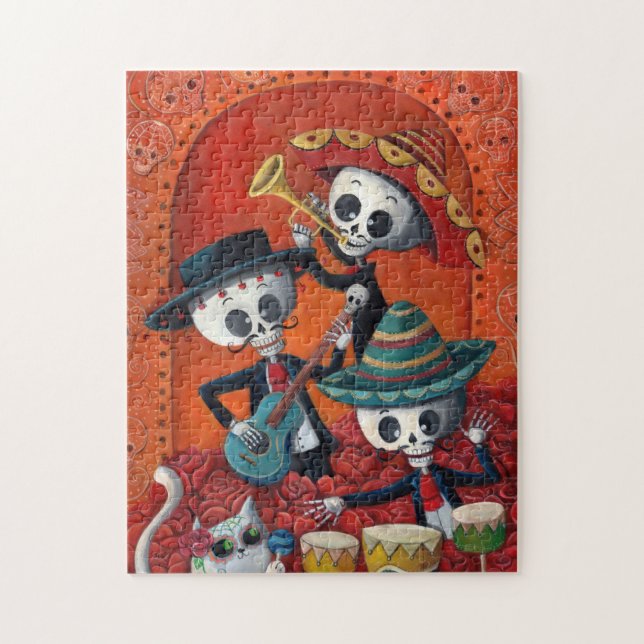 Quebra-cabeça Trio do Mariachi de Diâmetro de Los Muertos (Vertical)