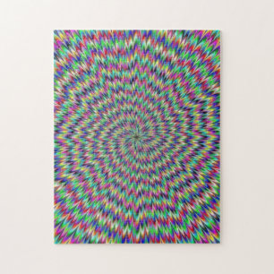Quebra-cabeça Trippy Colorful Rainbow Burst Tripy Dizzy