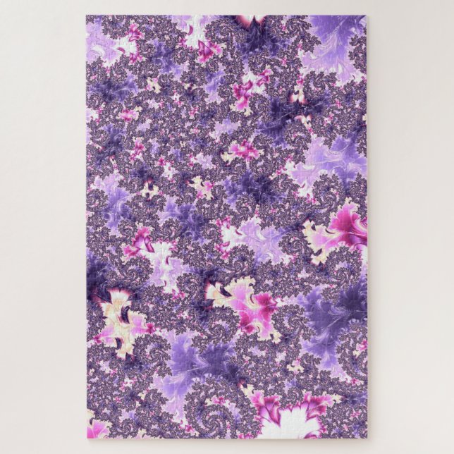 Quebra-cabeça Trippy Funky Boho Pastel Spiral Arte Fractal (Vertical)