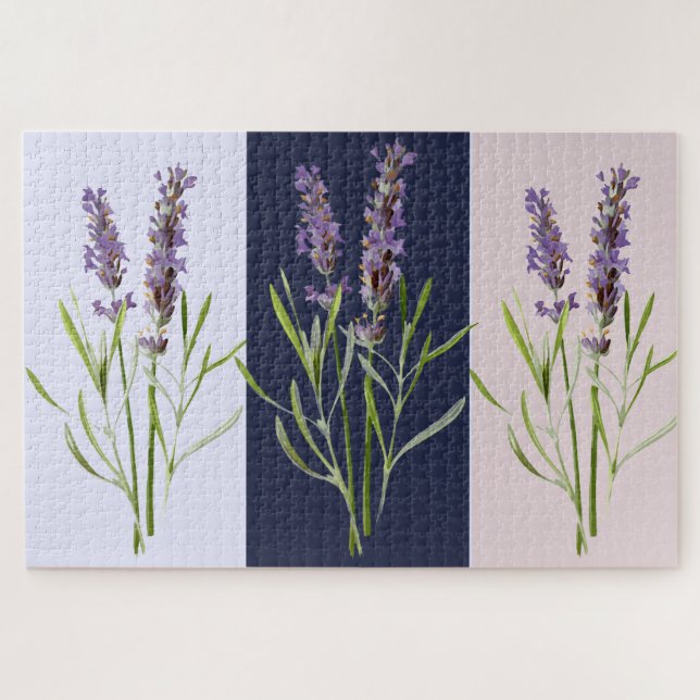 Quebra-cabeça Triptych de lavanda de vinheta (Horizontal)