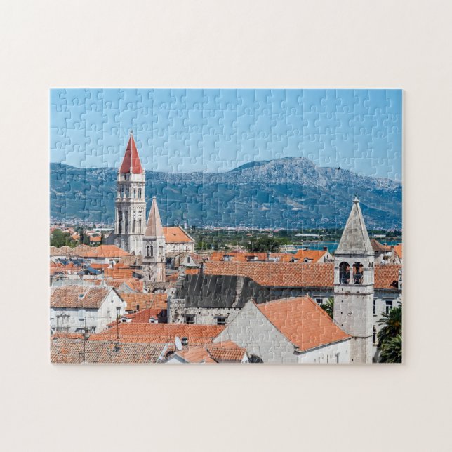 Quebra-cabeça Trogir telhados vermelhos e catedral - Dalmácia, C (Horizontal)