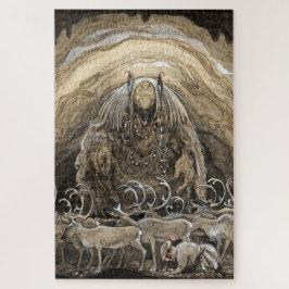 Quebra-cabeça “Trolls e Caribou” Aquarela de John Bauer