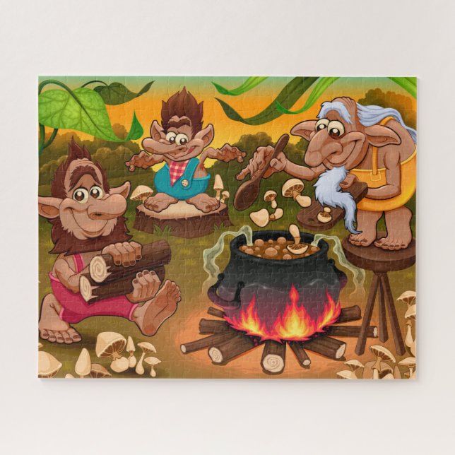 Quebra-cabeça Trolls Engraçados Cozinhando Puzzle (Horizontal)