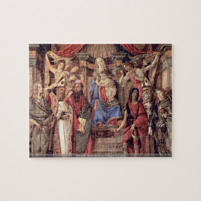 Quebra-cabeça Trono de Botticelli - de Madonna dos anjos e dos (Horizontal)