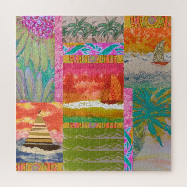 Quebra-cabeça Tropical de veleiro (Vertical)