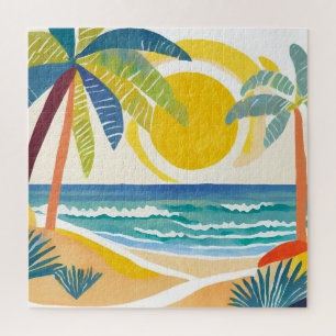 Quebra-cabeça tropical do tempo de diversão