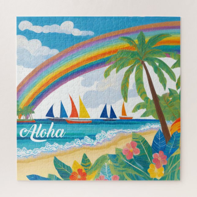 Quebra-cabeça tropical do tempo de diversão (Vertical)