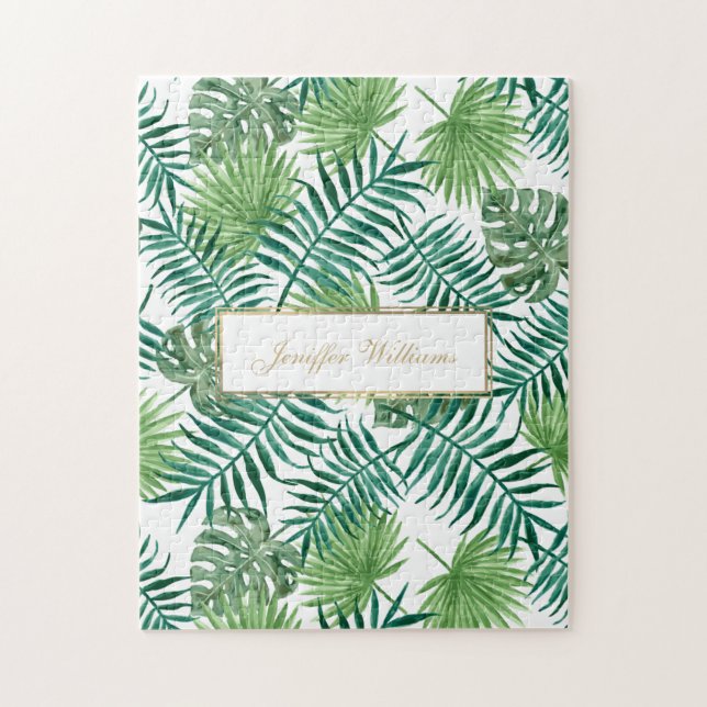 Quebra-cabeça Tropical Foliage Botanical Leaves Pattern.         (Vertical)