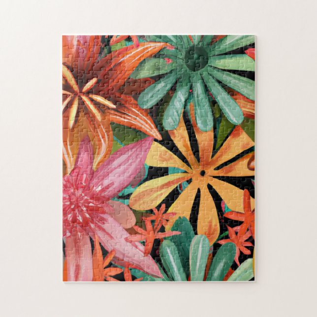 Quebra-cabeça tropical/havaiano/floral/floral (Vertical)