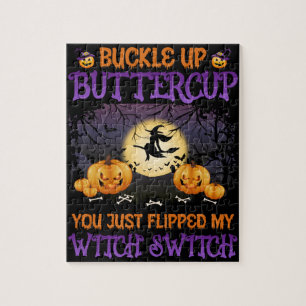 Quebra-cabeça Troque a bruxa do Halloween pelo botão