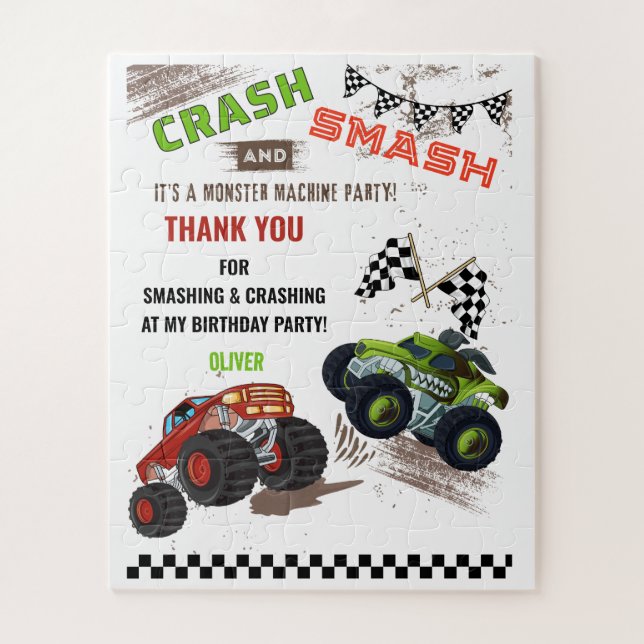 Quebra-cabeça Truck Kid Birthday - Presente De Aniversário De Um (Vertical)