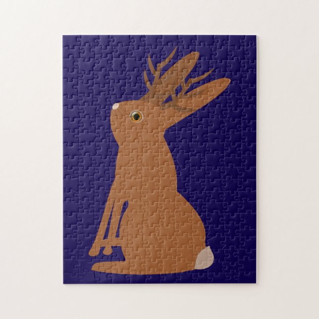 Quebra-cabeça Truque ou tratamento de Jackalope do Halloween (Vertical)