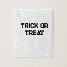 Quebra-cabeça Truque ou. Trate o Halloween mimado preto simples 