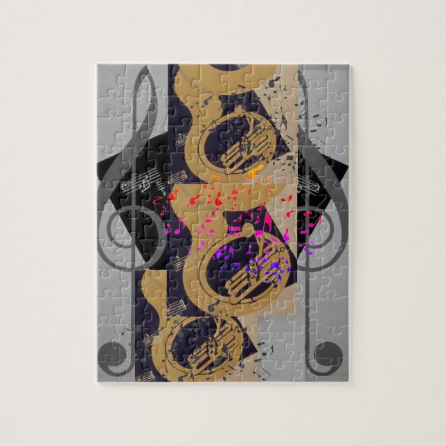 Quebra-cabeça Tuba E Notas De Música (Vertical)