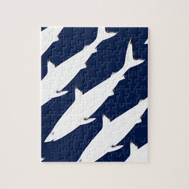 Quebra-cabeça tubarão branco selvagem - animais do mar (Vertical)