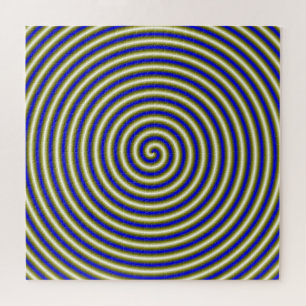 Quebra-cabeça Tubo espiral em Dourado e Azul
