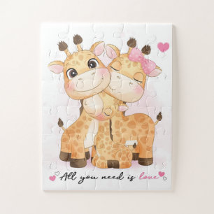 Quebra-cabeça Tudo que você precisa é do Amor Girafas