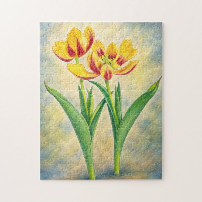 Quebra-cabeça Tulipas Amarelas e Vermelhas (Vertical)