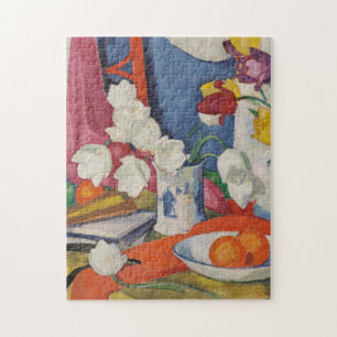Quebra-cabeça Tulipas brancas e vermelhas   Samuel John Peploe