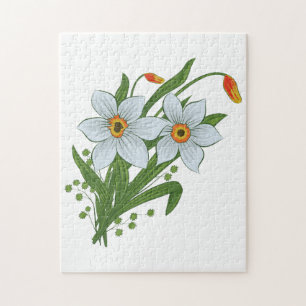 Quebra-cabeça Tulipas e Flores de Daffodils