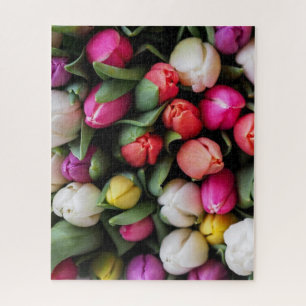 Quebra-cabeça Tulipas Flores Coloridas Páscoa