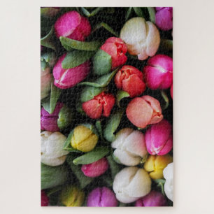 Quebra-cabeça Tulipas Flores Coloridas Páscoa