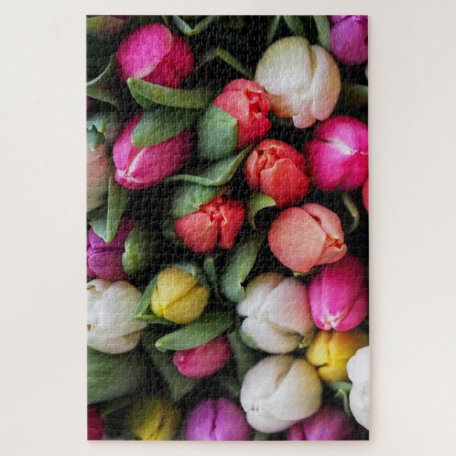 Quebra-cabeça Tulipas Flores Coloridas Páscoa (Vertical)