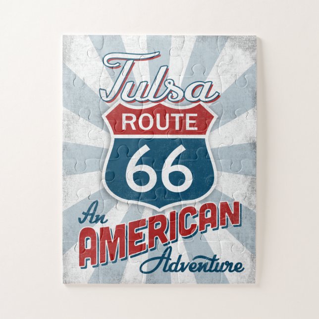 Quebra-cabeça Tulsa Route 66 Vintage America Oklahoma (Vertical)