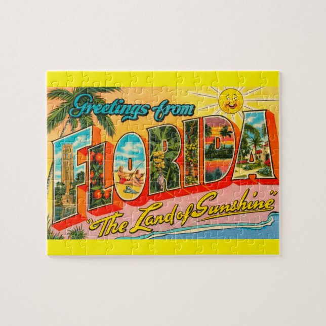 Quebra-cabeça Turismo clássico de Florida do meio século (Horizontal)