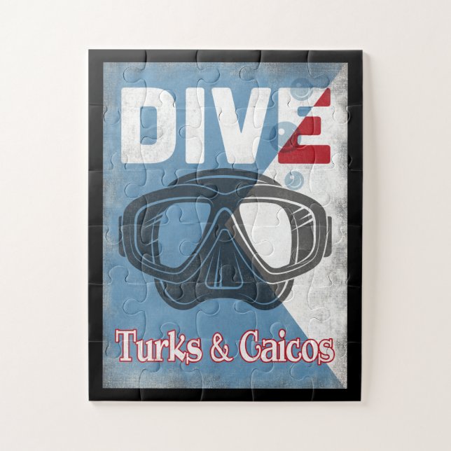 Quebra-cabeça Turks & Caicos Vintage Scuba Merging Mask (Vertical)