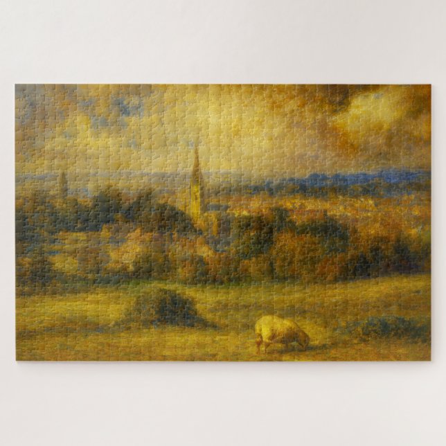 Quebra-cabeça Turner Style Somerset Sheep Rural Landscape Puzzle (Horizontal)