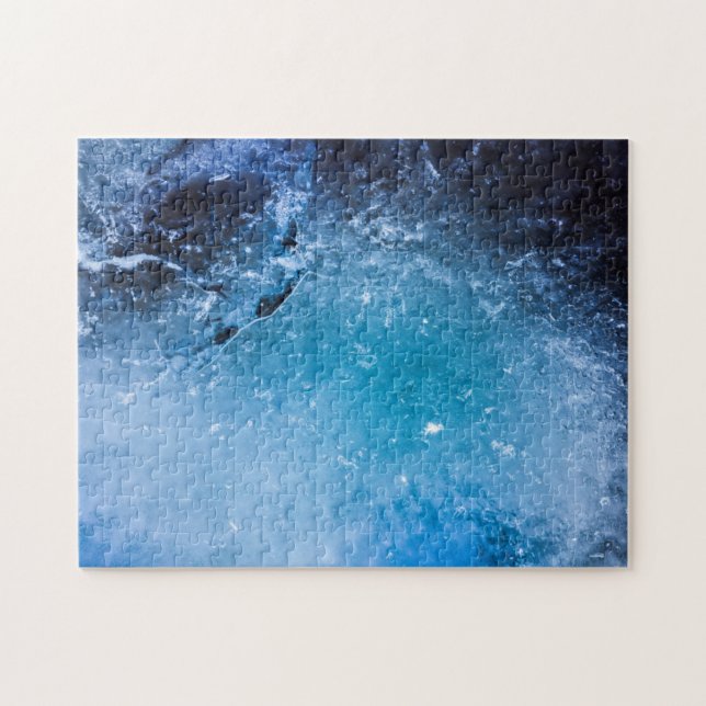 Quebra-cabeça Turquesa Azul Gelo Impossível (Horizontal)