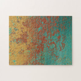 Quebra-cabeça Turquesa de Cobre Textura Castanho Azul Laranja