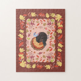 Quebra-cabeça Turquia e Folhas de Ação de Graças