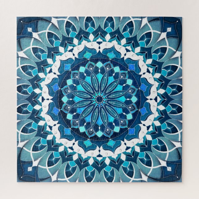 Quebra-cabeça Turquoise Blue Mandala (Vertical)