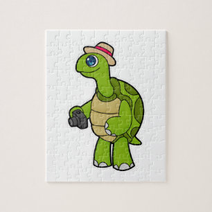Quebra-cabeça Turtle como fotógrafo com câmera