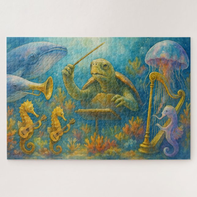 Quebra-cabeça Turtle Conductor Ocean Symphony Orchestra Sea (Horizontal)