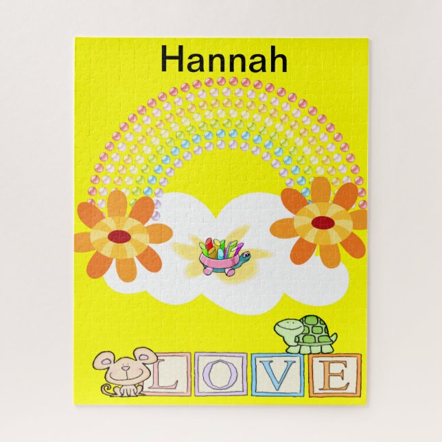 Quebra-cabeça Turtle Love Rainbow Sun Clouds (Vertical)