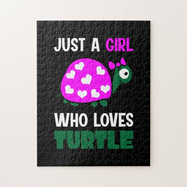 Quebra-cabeça Turtle Lover | Rapariga Que Ama Tartarugas (Vertical)