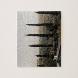 Quebra-cabeça Tuscan landscape hidden behind cypresses (2024)