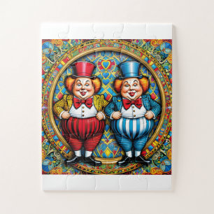 Quebra-cabeça Tweedlledum e Tweedldee de Alice no País das Marav
