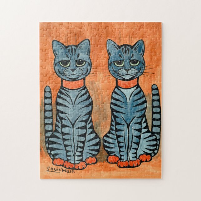 Quebra-cabeça Twin Cats Por Louis Wain (Vertical)