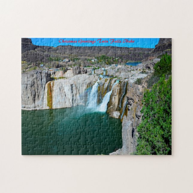 Quebra-cabeça Twin Falls Idaho. Saudações de Natal (Horizontal)