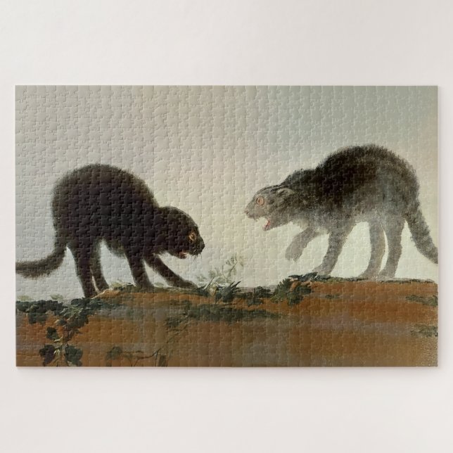 Quebra-cabeça "Two Cats Fighting", por Francisco Goya (Horizontal)